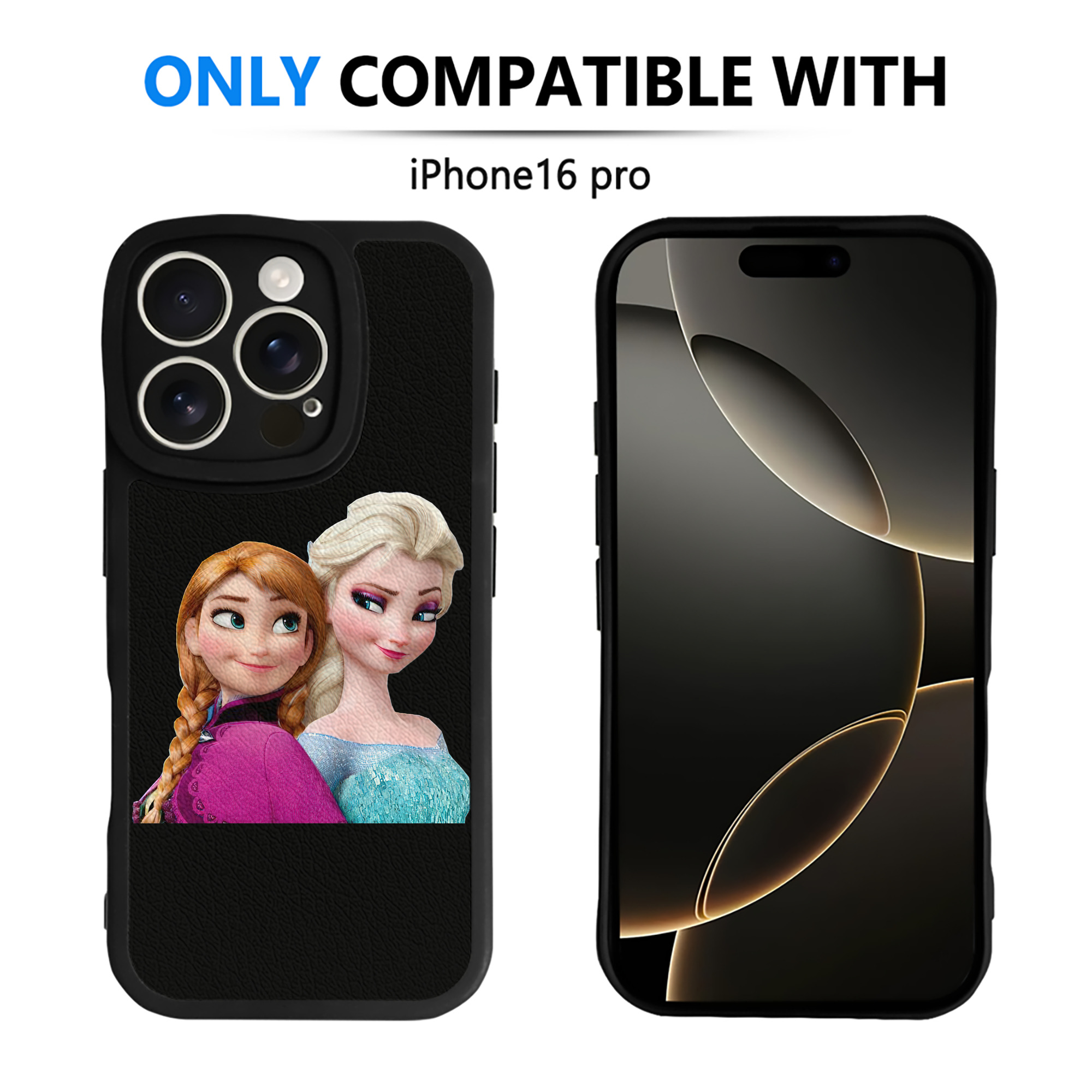 （画像用） アナと雪の女王 アンナ エルサ Frozen Anna Elsa 【iPhone 16シリーズ対応】シリコンスマホケース（レザー調） 材質：シリコン